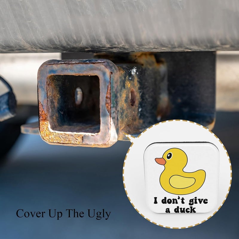 Tnomchey Funny Duck Hitch Receiver Cover 2" I Don't Give A Duck Happy Logo Cartoon Animal Trailer Hitch Cover Tube Cap Rubber Universal 2 Inch Receiver Plug Insert for Trucks Cars - Image 4